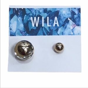 WILA gold double sided earrings
